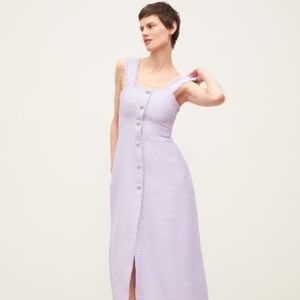 Zara Lilac Purple Tweed Dress with Gemstone Buttons